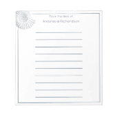 Simple Fossil Muschel Pastel Blue vom Schreibtisch Notizblock (Vorderseite)