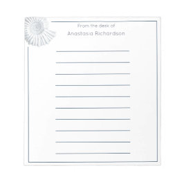 Simple Fossil Muschel Pastel Blue vom Schreibtisch Notizblock