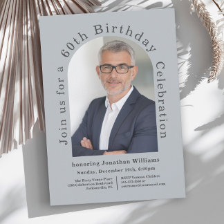 Simple Foto Arch 60. Geburtstagsparty Einladung