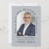 Simple Foto Arch 70. Geburtstagsparty Einladung (Vorderseite)