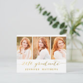 Simple Foto Collage 2016 Graduation Party Einladungspostkarte (Stehend Vorderseite)