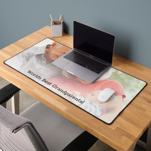 Simple Foto Overlay Welten Beste Großeltern Schreibtischunterlage (Büro 2)