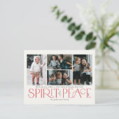 Simple Foto Peace Red Green Feiertagspostkarte (Stehend Vorderseite)