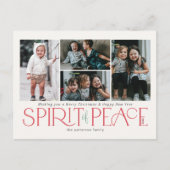 Simple Foto Peace Red Green Feiertagspostkarte (Vorderseite)