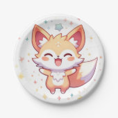 Simple Fox Baby Dusche Pappteller (Vorderseite)
