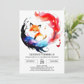 Simple Fox Birthday Adventure Einladung (Stehend Vorderseite)