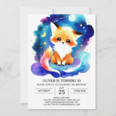 Simple Fox Birthday Ansammlung Einladung (Vorderseite)