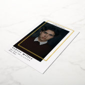 Simple Frame Modern Grad Gold Foto Abschluss Folieneinladung (Gedreht)