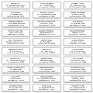 Simple Frame Wedding Guest Names Adresse Aufkleber