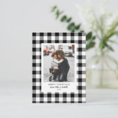 Simple Frame White Buffalo Kariertes Foto Postkarte (Stehend Vorderseite)