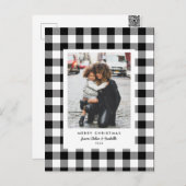 Simple Frame White Buffalo Kariertes Foto Postkarte (Vorne/Hinten)