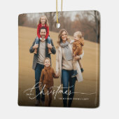 Simple Full Bleed Photo Merry Christmas Holiday Keramikornament (Links)