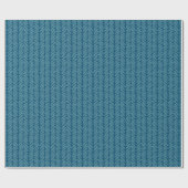 Simple Fun Dark Aquamarin Blue Zigzag Kunstmuster Geschenkpapier (Flach)