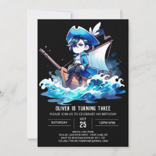 Simple Fun Pirate Birthday Einladung