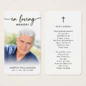Simple Funeral In Memory Photo Cross Prayer Card (Vorne & Hinten)