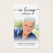 Simple Funeral In Memory Photo Cross Prayer Card (Vorderseite)