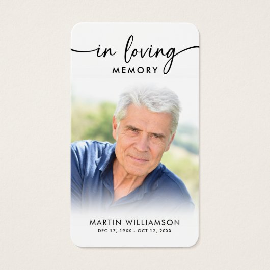 Simple Funeral In Memory Photo Prayer Card (Vorderseite)