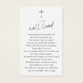 Simple Funeral Memorial Cross Photo Prayer Cards (Rückseite)