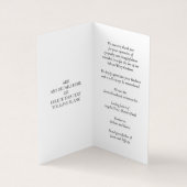 Simple Funeral Memorial Denim Prayer Photo Card Visitenkarten (Innenseite)