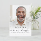 Simple Funeral Memorial Photo Forever In Hearts Programm (Stehend Vorderseite)