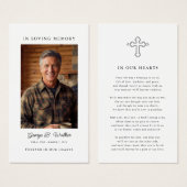Simple Funeral Memorial Prayer Photo Card (Vorne & Hinten)