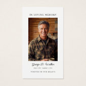 Simple Funeral Memorial Prayer Photo Card (Vorderseite)