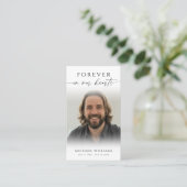 Simple Funeral Memorial Prayer Photo Card Visitenkarte (Stehend Vorderseite)