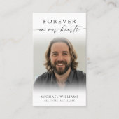 Simple Funeral Memorial Prayer Photo Card Visitenkarte (Vorderseite)