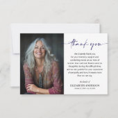 Simple Funeral Photo Dankeskarte (Vorderseite)