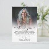 Simple Funeral Photo Dankeskarte (Stehend Vorderseite)