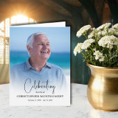 Simple Funeral Photo Folded Dankeskarte