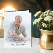 Simple Funeral Photo Folded Dankeskarte