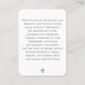 Simple Funeral Photo Prayer Card Visitenkarte (Rückseite)