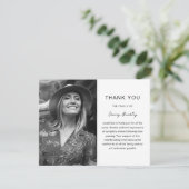 Simple Funeral Photo Sympathy Dankeskarte (Stehend Vorderseite)