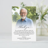 Simple Funeral Photo Sympathy Dankeskarte (Stehend Vorderseite)