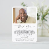 Simple Funeral Photo Sympathy Dankeskarte (Stehend Vorderseite)