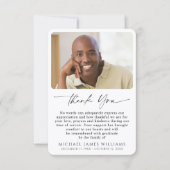 Simple Funeral Photo Sympathy Dankeskarte (Vorderseite)