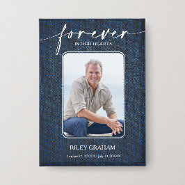 Simple Funeral Photo Sympathy Memorial Button