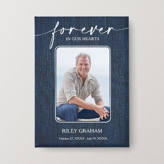 Simple Funeral Photo Sympathy Memorial Button (Vorderseite)