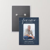Simple Funeral Photo Sympathy Memorial Button (Vorderseite/Rückseite)