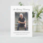 Simple Funeral Photo Sympathy Memorial Dankeskarte (Stehend Vorderseite)