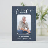 Simple Funeral Photo Sympathy Memorial Dankeskarte (Stehend Vorderseite)