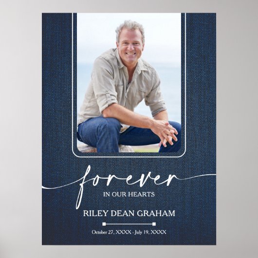 Simple Funeral Photo Sympathy Memorial Poster (Vorne)