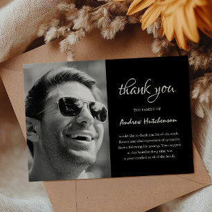 Simple Funeral Photo Thank You Card Sympathy Dankeskarte