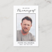 Simple Funeral Prayer Photo Sympathy Cards Visitenkarte (Vorderseite)