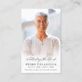 Simple Funeral Sympathy Memorial Photo Prayer Card Visitenkarte (Vorderseite)