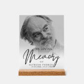 Simple Funeral Sympathy Photo Memorial Acrylschild (Vorderseite)