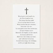 Simple Funeral Sympathy Photo Memorial Prayer Card (Rückseite)