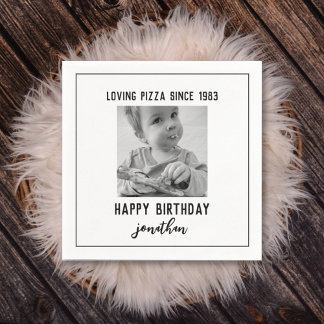 Simple Funny Birthday Foto Napkins Serviette