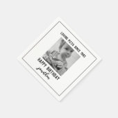 Simple Funny Birthday Foto Napkins Serviette (Ecke)